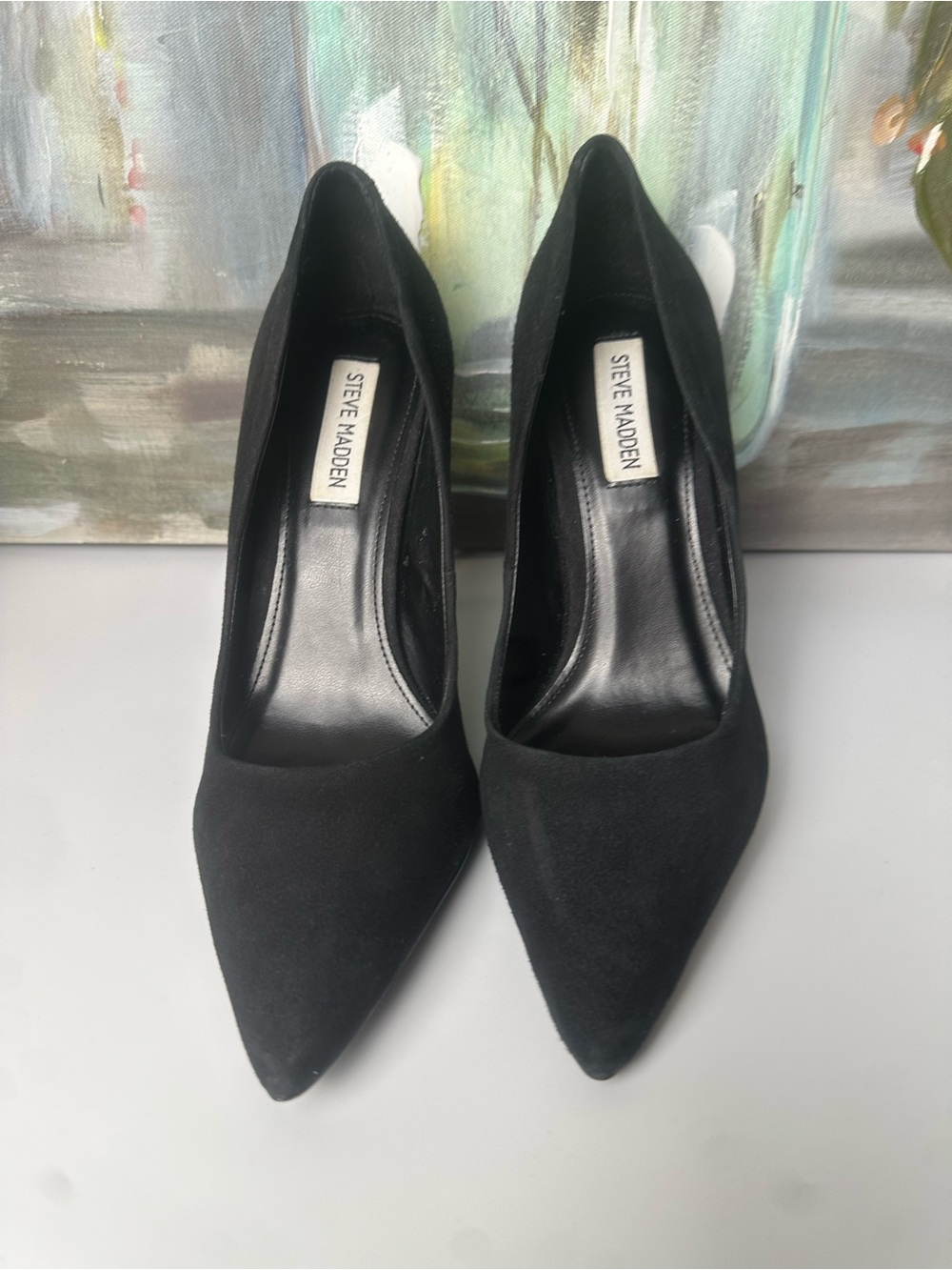 Steve Madden black pointed-toe stiletto pumps in women’s size 7.5M